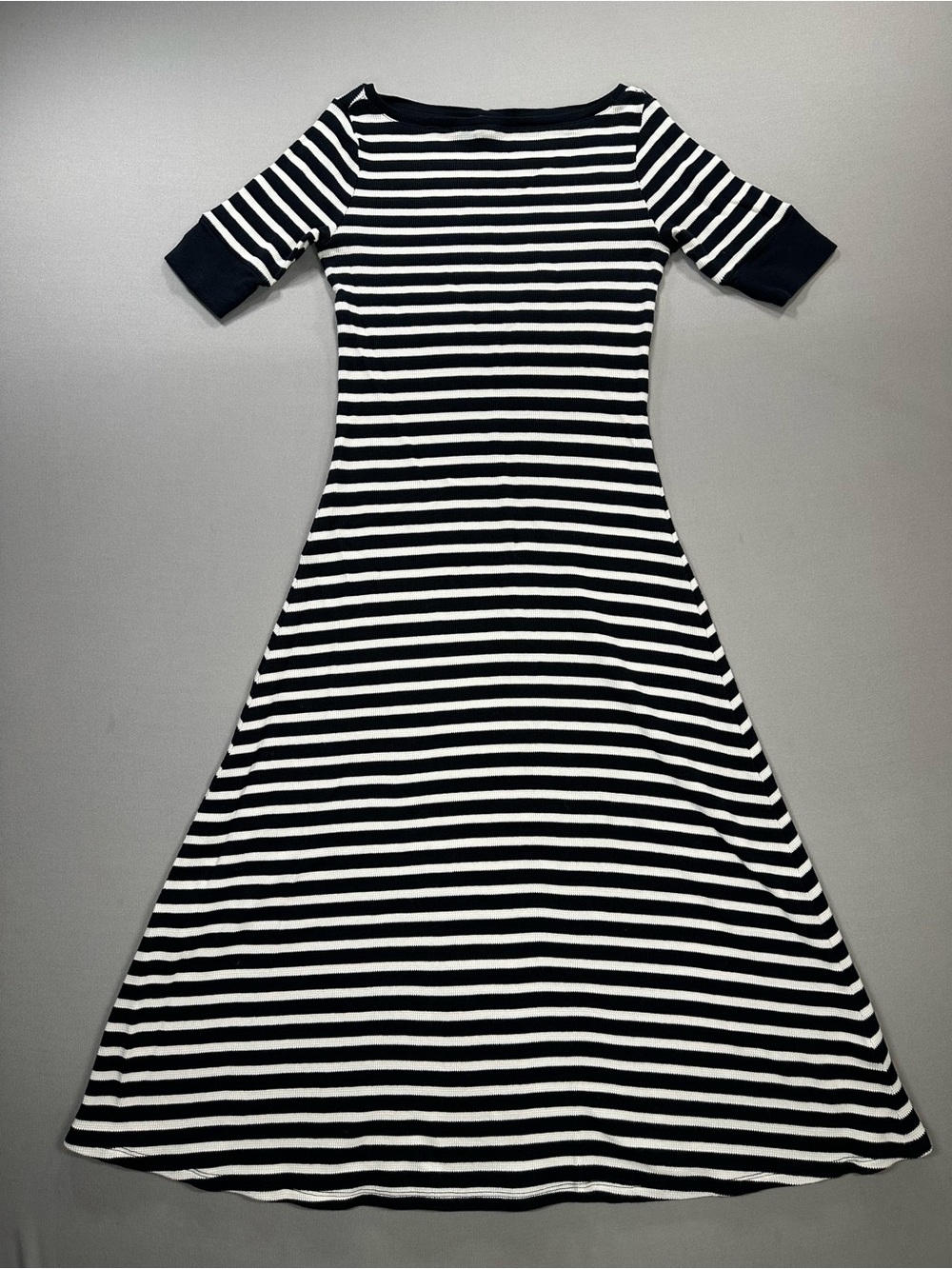 Lauren Ralph Lauren Striped Boatneck Jersey Midi Dress, Fit & Flare - Women XS